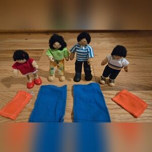 Colorful Wooden Family Doll Set